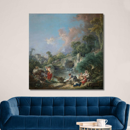 Lavandaie François Boucher fbc114 quadro stampato su tela