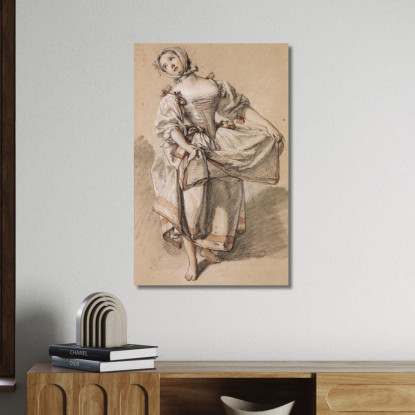 Giovane Ragazza Di Campagna Che Balla François Boucher fbc115 quadro stampato su tela