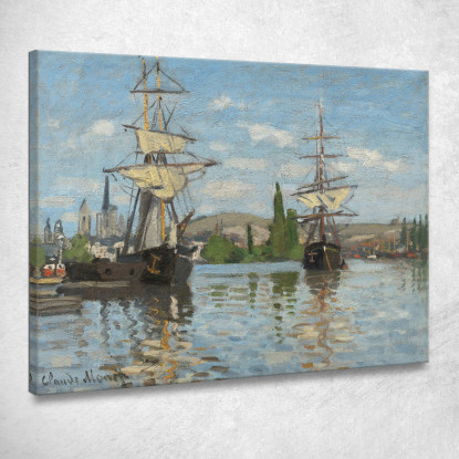 Navi Sulla Senna A Rouen Claude Monet mnt166 quadro stampato su tela