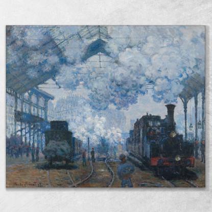 La Gare Saint-Lazare Arrivo Di Un Treno Claude Monet mnt174 quadro stampato su tela