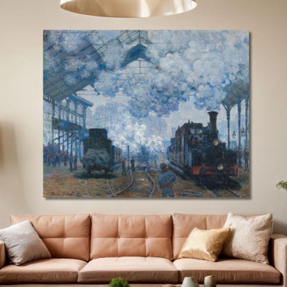 La Gare Saint-Lazare Arrivo Di Un Treno Claude Monet mnt174 quadro stampato su tela