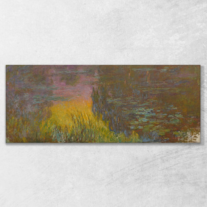 Le Ninfee - Sole Al Tramonto Claude Monet mnt179 quadro stampato su tela