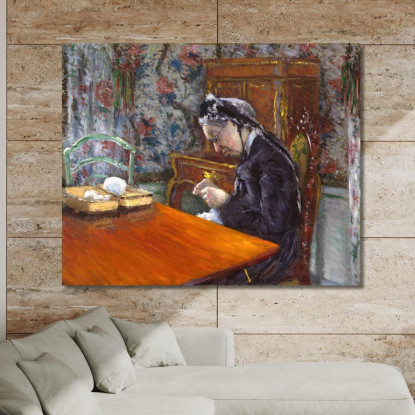 Mademoiselle Boissière Maglia Gustave Caillebotte gcl17 quadro stampato su tela