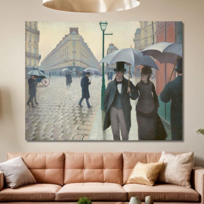 Parigi Street Giorno Di Pioggia Gustave Caillebotte gcl21 quadro stampato su tela