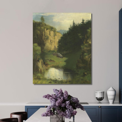 La Piscina Gustave Courbet cg11 quadro stampato su tela