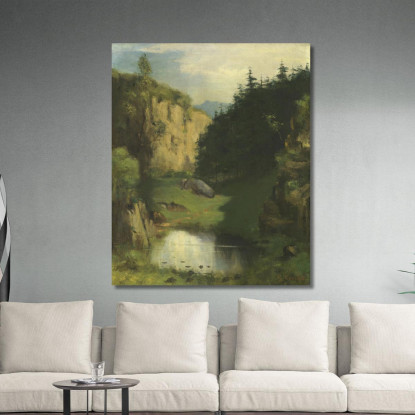 La Piscina Gustave Courbet cg11 quadro stampato su tela