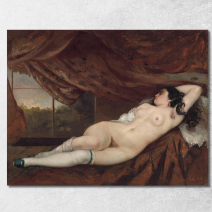 Dormire Donna Nuda Gustave Courbet cg16 quadro stampato su tela