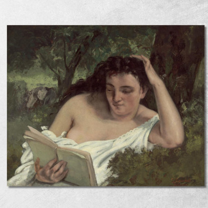 Una Lettura Della Giovane Donna Gustave Courbet cg31 quadro stampato su tela