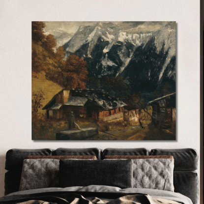 Una Scena Alpina Gustave Courbet cg34 quadro stampato su tela