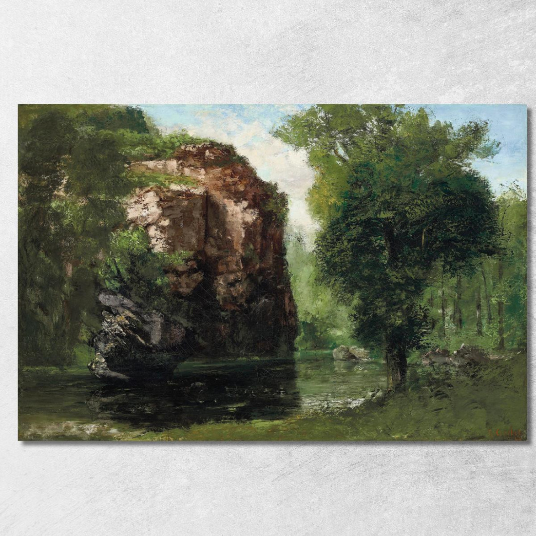 Bordi Della Loue Con Rocce A Sinistra Gustave Courbet cg45 quadro stampato su tela
