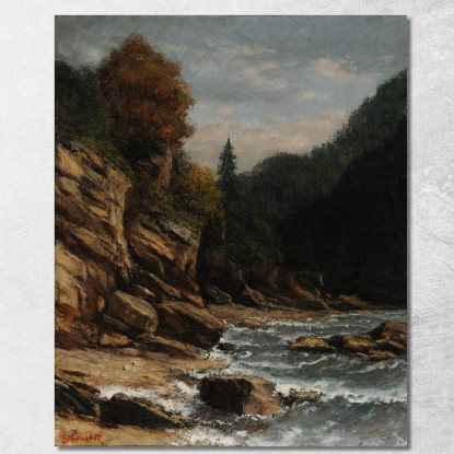 Rive Del Lago Di Ginevra Gustave Courbet cg47 quadro stampato su tela