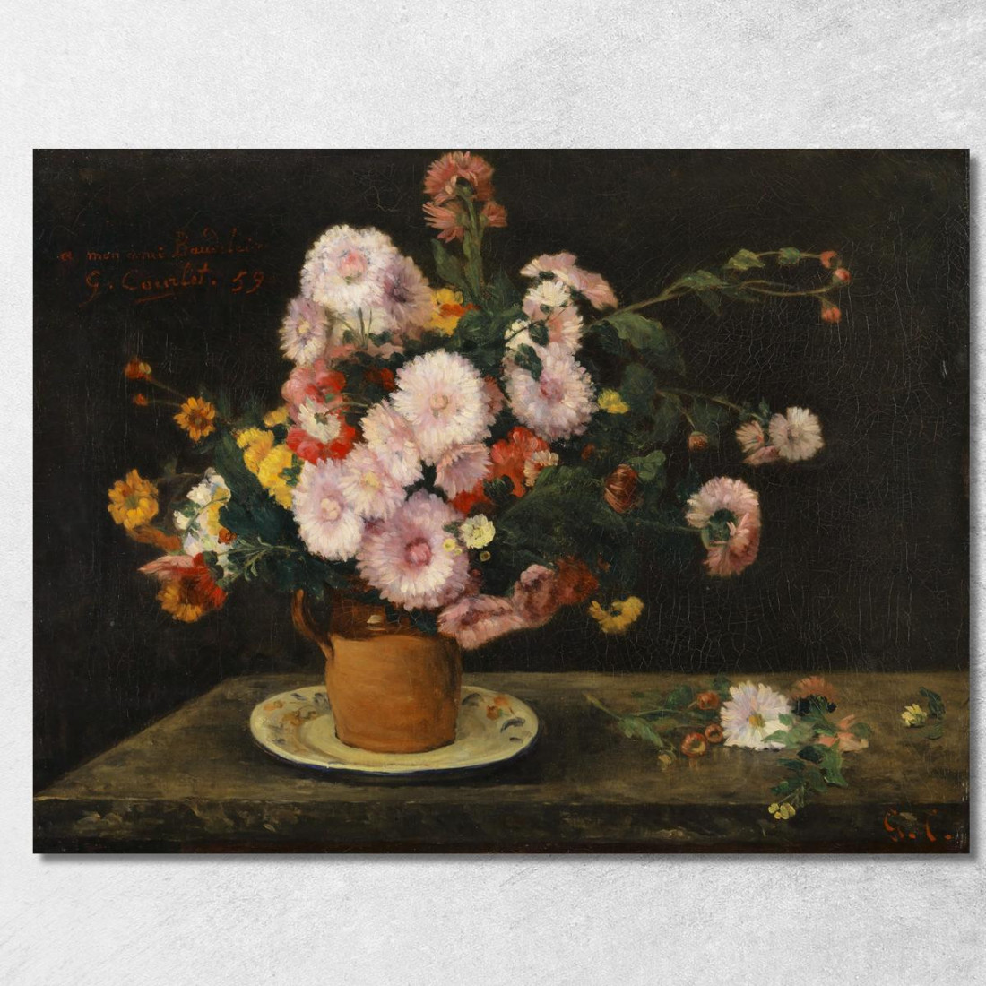Mazzo Di Astri Gustave Courbet cg48 quadro stampato su tela