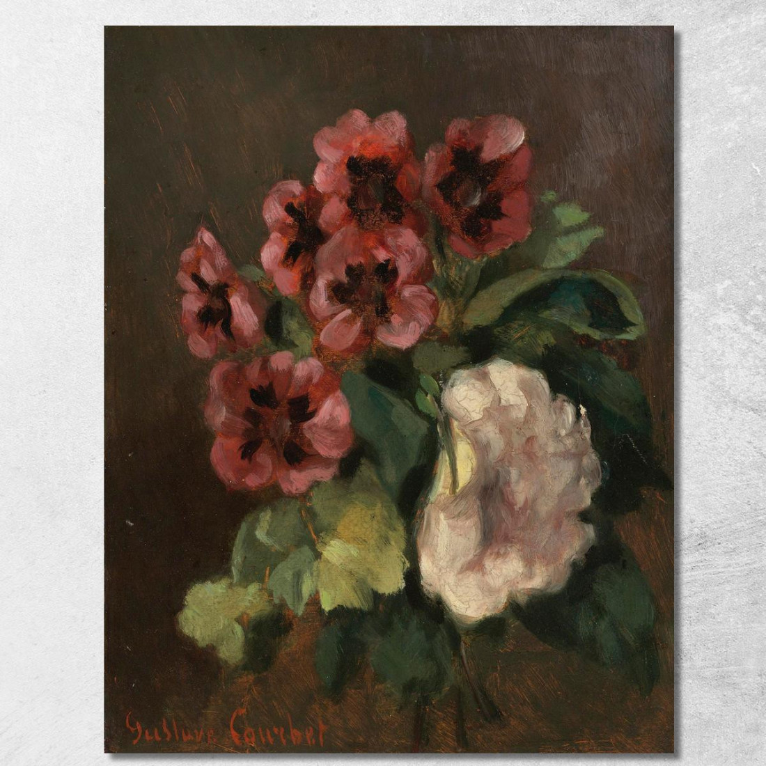 Mazzo Di Fiori Gustave Courbet cg50 quadro stampato su tela