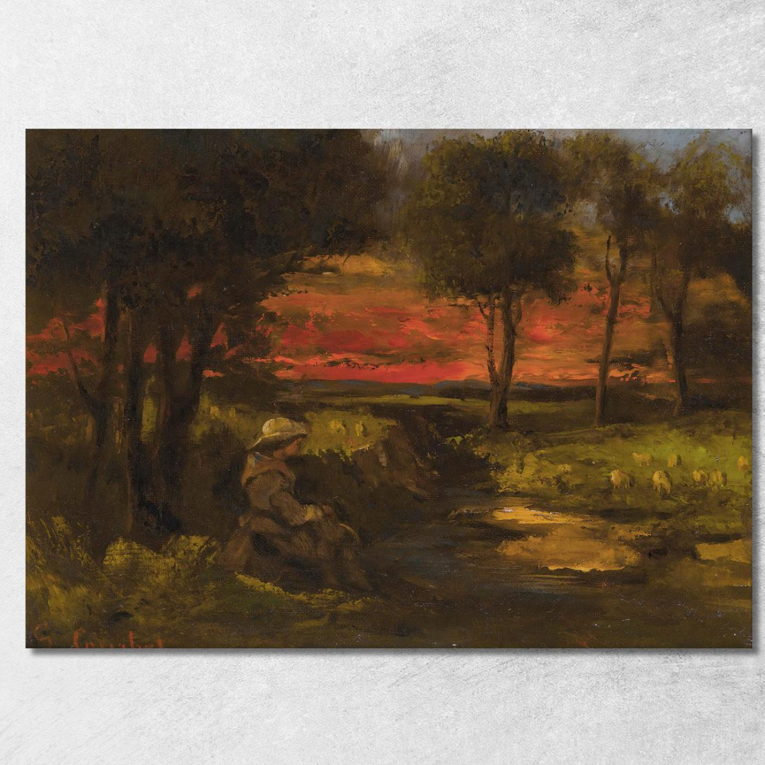 Filatrice Bretone Gustave Courbet cg51 quadro stampato su tela