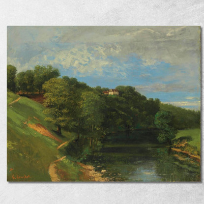 Castello Vicino Al Fiume Gustave Courbet cg55 quadro stampato su tela