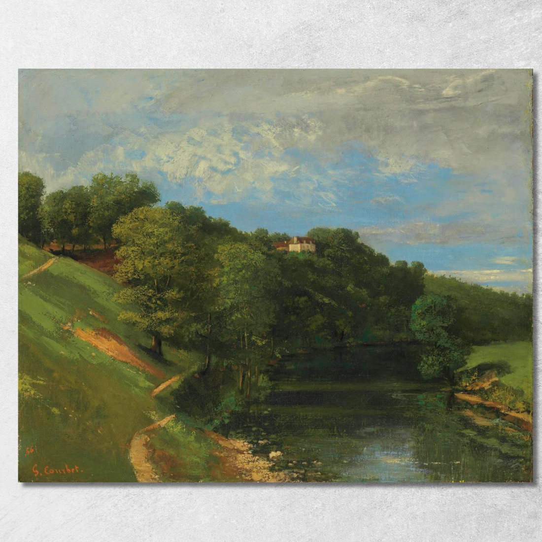 Castello Vicino Al Fiume Gustave Courbet cg55 quadro stampato su tela
