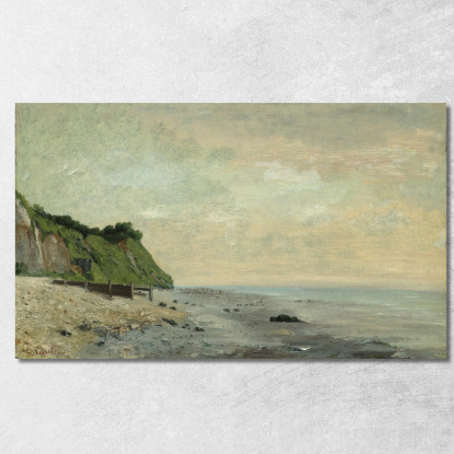 Scogliere Sulla Costa Del Mare Piccola Spiaggia Alba Gustave Courbet cg58 quadro stampato su tela