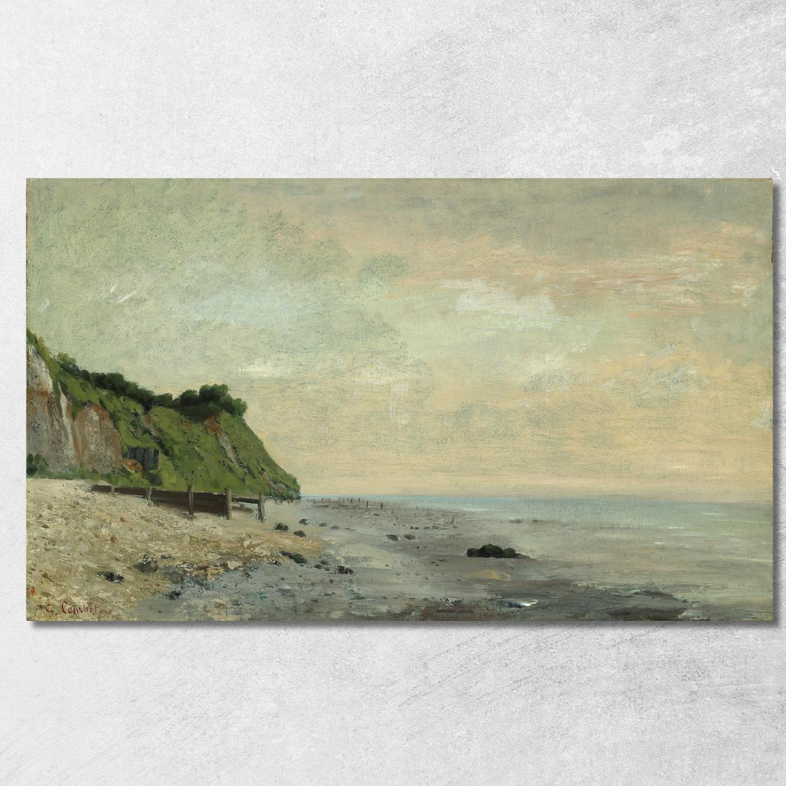 Scogliere Sulla Costa Del Mare Piccola Spiaggia Alba Gustave Courbet cg58 quadro stampato su tela