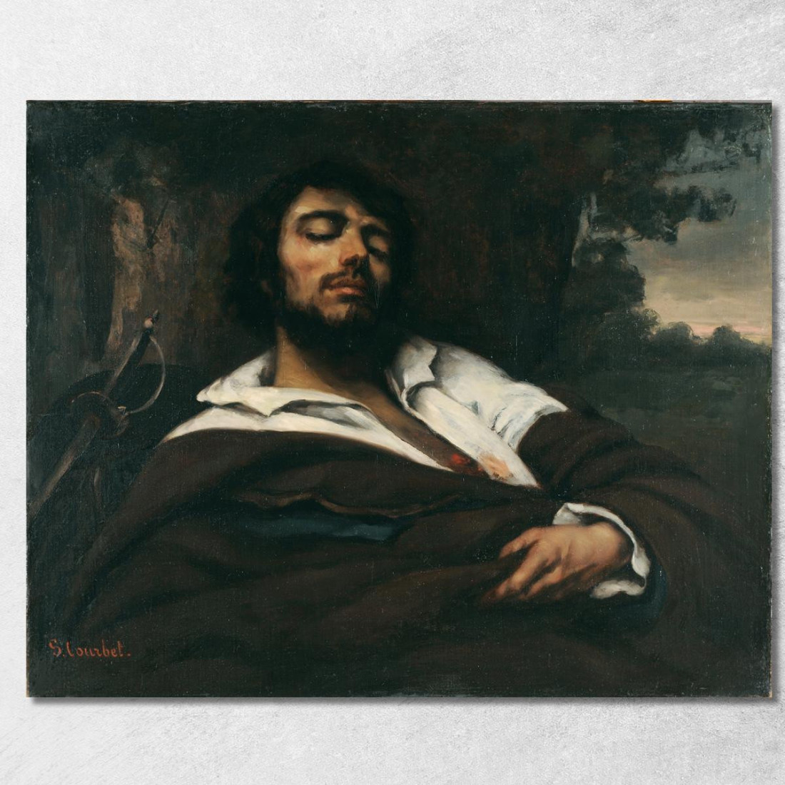 L'Uomo Ferito Gustave Courbet cg61 quadro stampato su tela