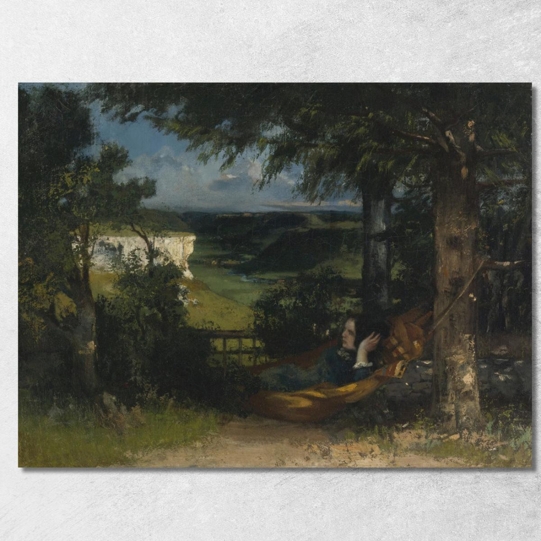 Donna Su Un'Amaca Gustave Courbet cg70 quadro stampato su tela