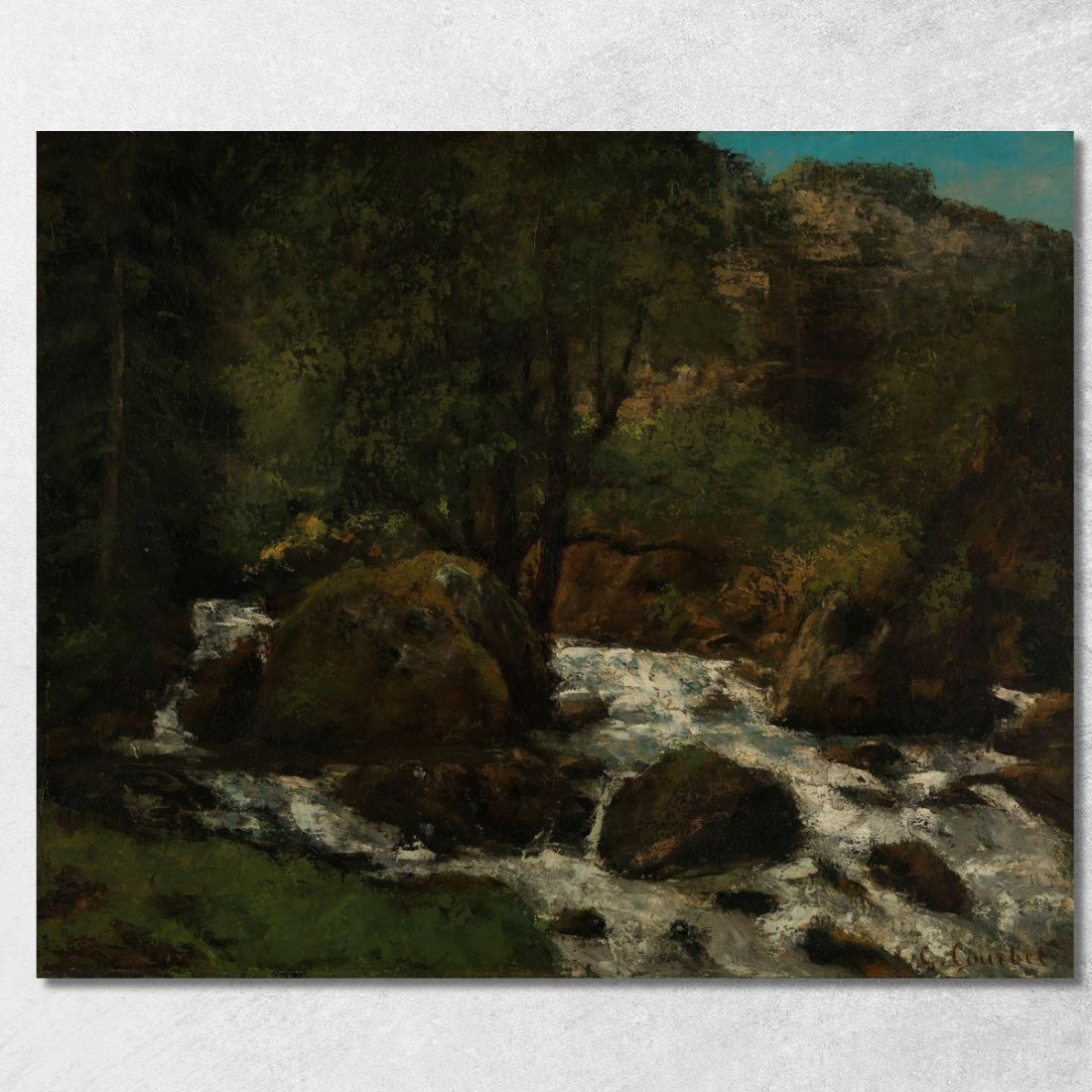 Ruscello Della Foresta Giura Gustave Courbet cg72 quadro stampato su tela