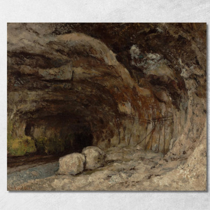 Grotta Di Sarrazine Vicino A Nans-Sous-Sainte-Anne Gustave Courbet cg74 quadro stampato su tela