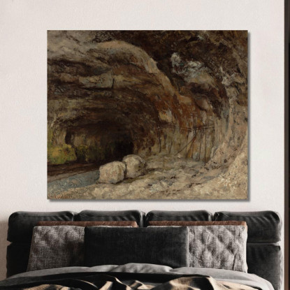 Grotta Di Sarrazine Vicino A Nans-Sous-Sainte-Anne Gustave Courbet cg74 quadro stampato su tela