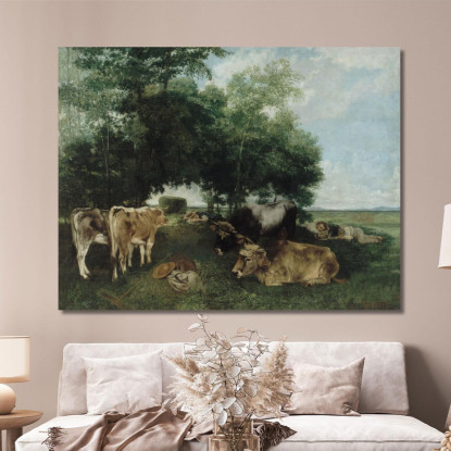 Un Pisolino Durante La Stagione Del Fieno Gustave Courbet cg87 quadro stampato su tela