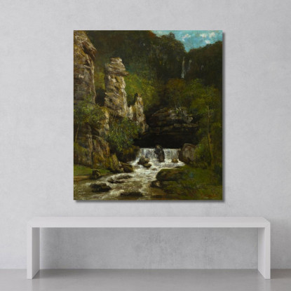 Paesaggio Con Una Cascata Gustave Courbet cg93 quadro stampato su tela