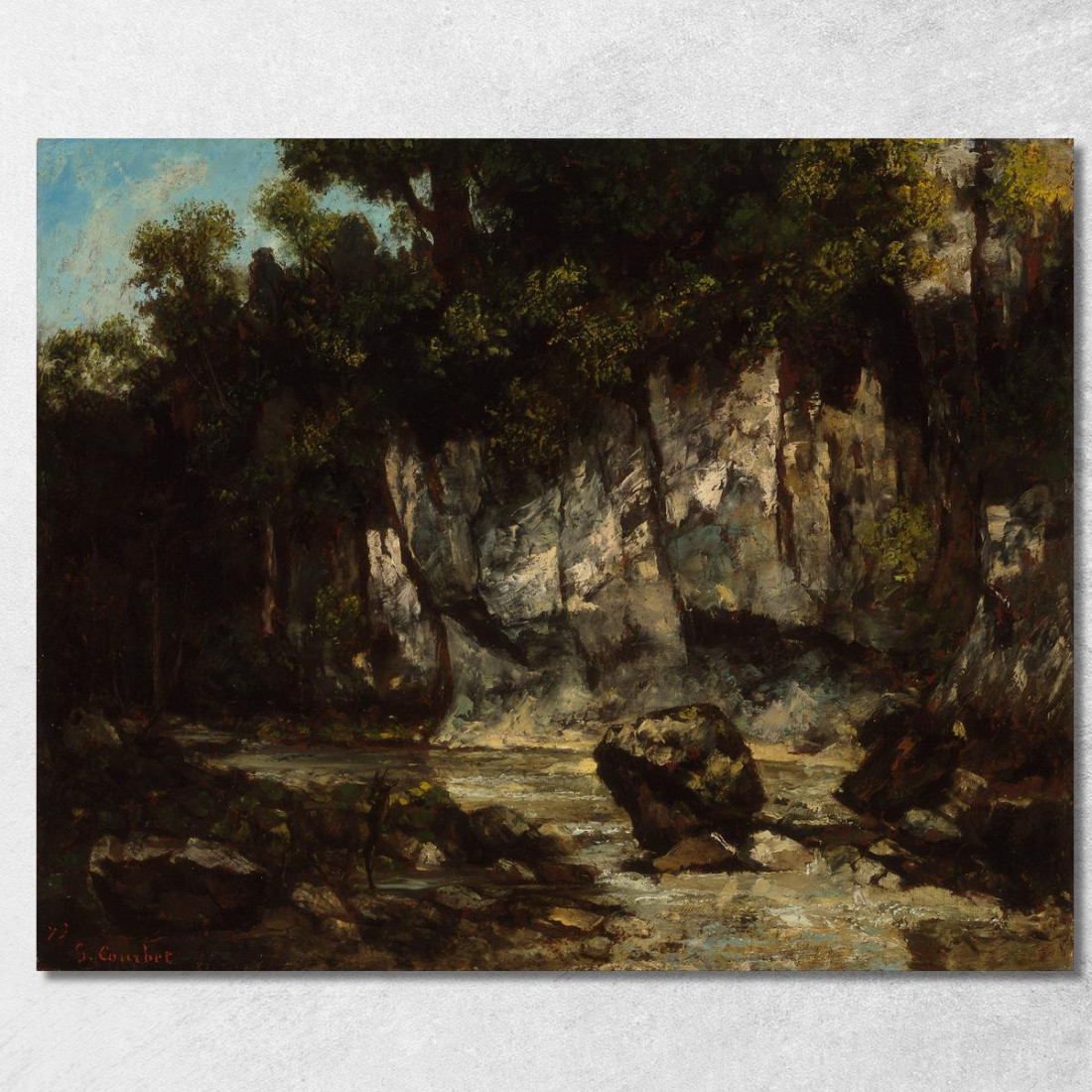 Paesaggio Con Cervo Gustave Courbet cg95 quadro stampato su tela