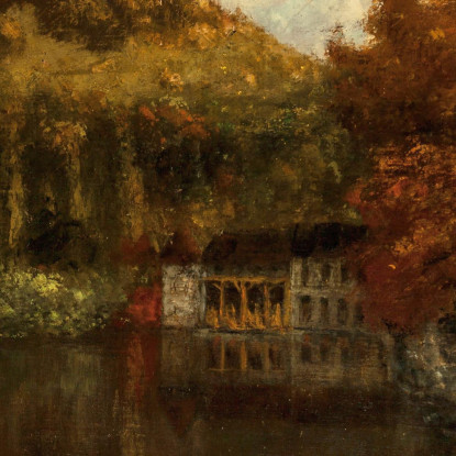 Il Lavoir Vista E Rovine Del Castello Di Scey-En-Varais Gustave Courbet cg100 quadro stampato su tela