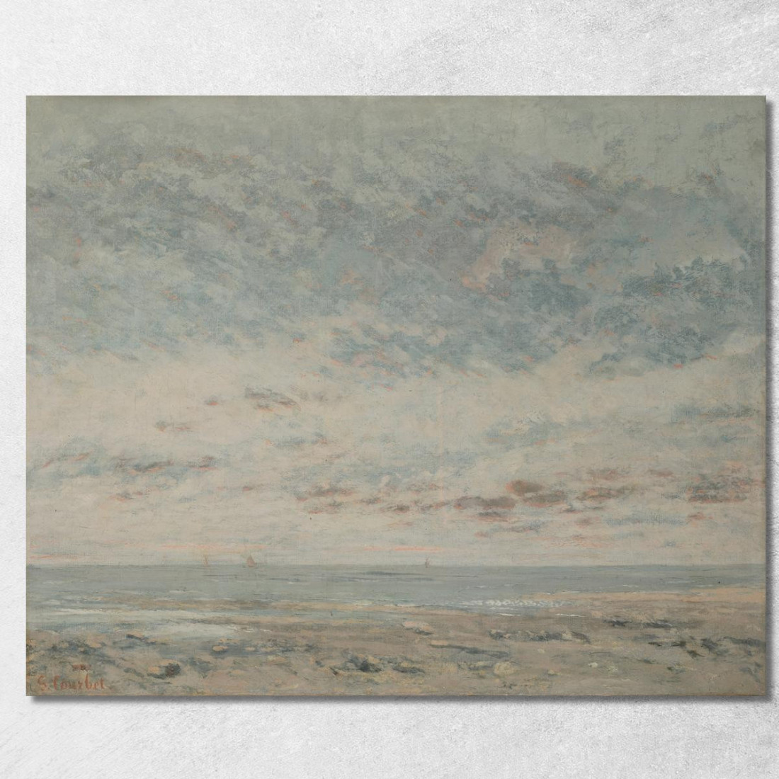 Bassa Marea A Trouville Gustave Courbet cg110 quadro stampato su tela