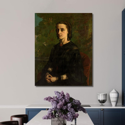 Madame Frederic Breyer Fanny Hélène Van Bruyssel Gustave Courbet cg112 quadro stampato su tela
