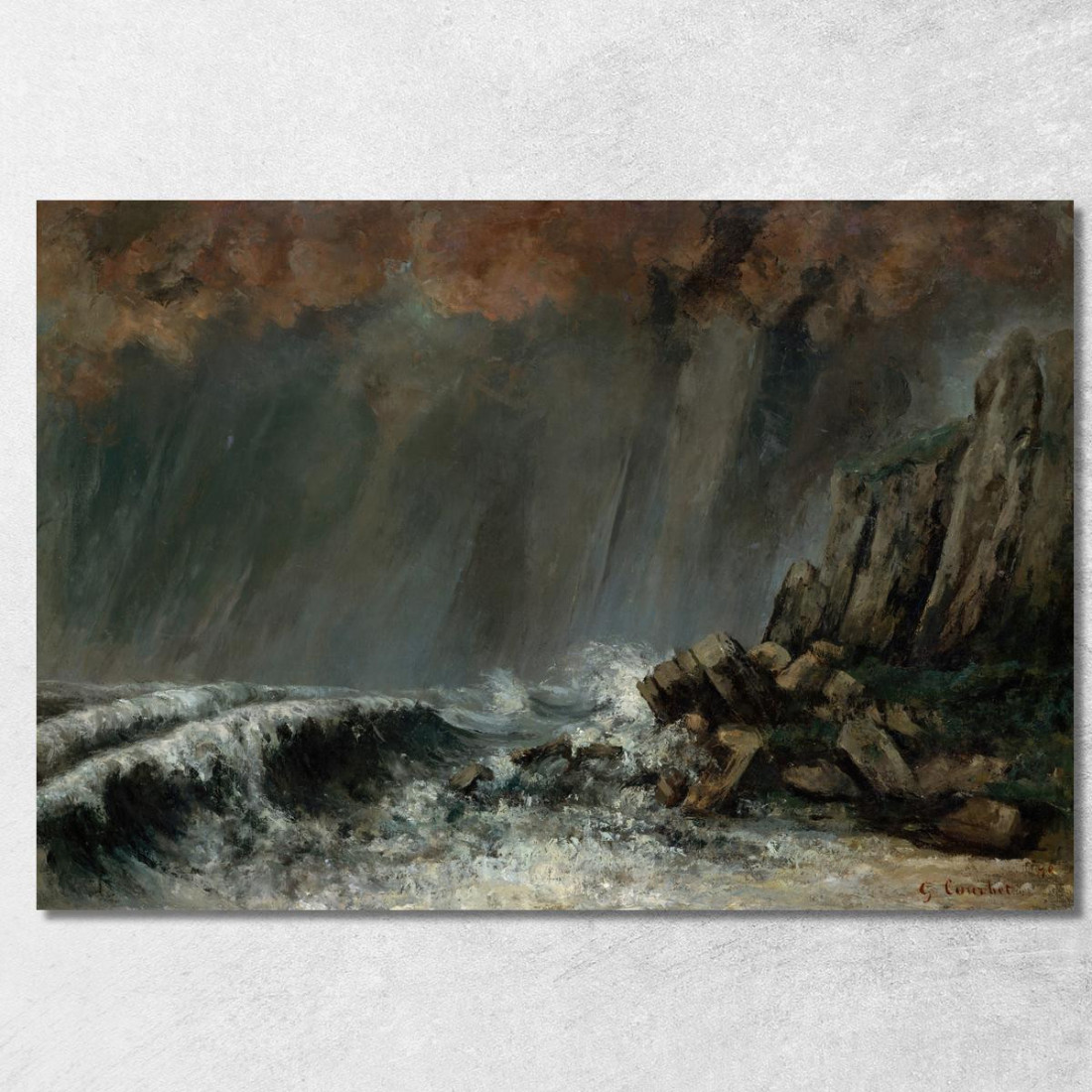 Marine La Tromba Marina Gustave Courbet cg116 quadro stampato su tela