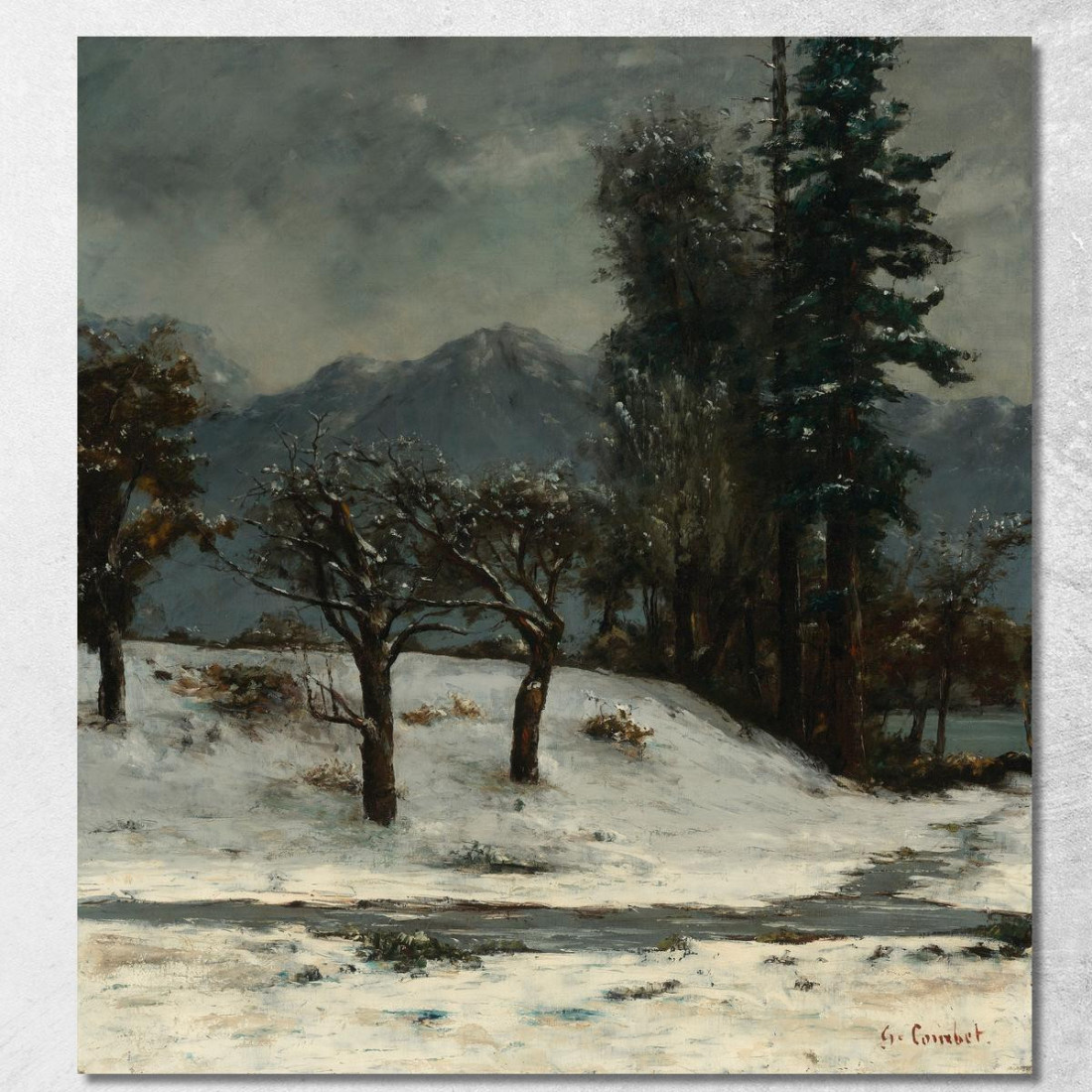Nevicare Gustave Courbet cg120 quadro stampato su tela