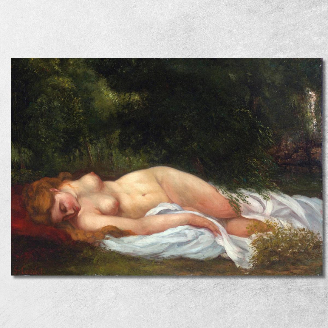 Mentire Nudo Gustave Courbet cg121 quadro stampato su tela