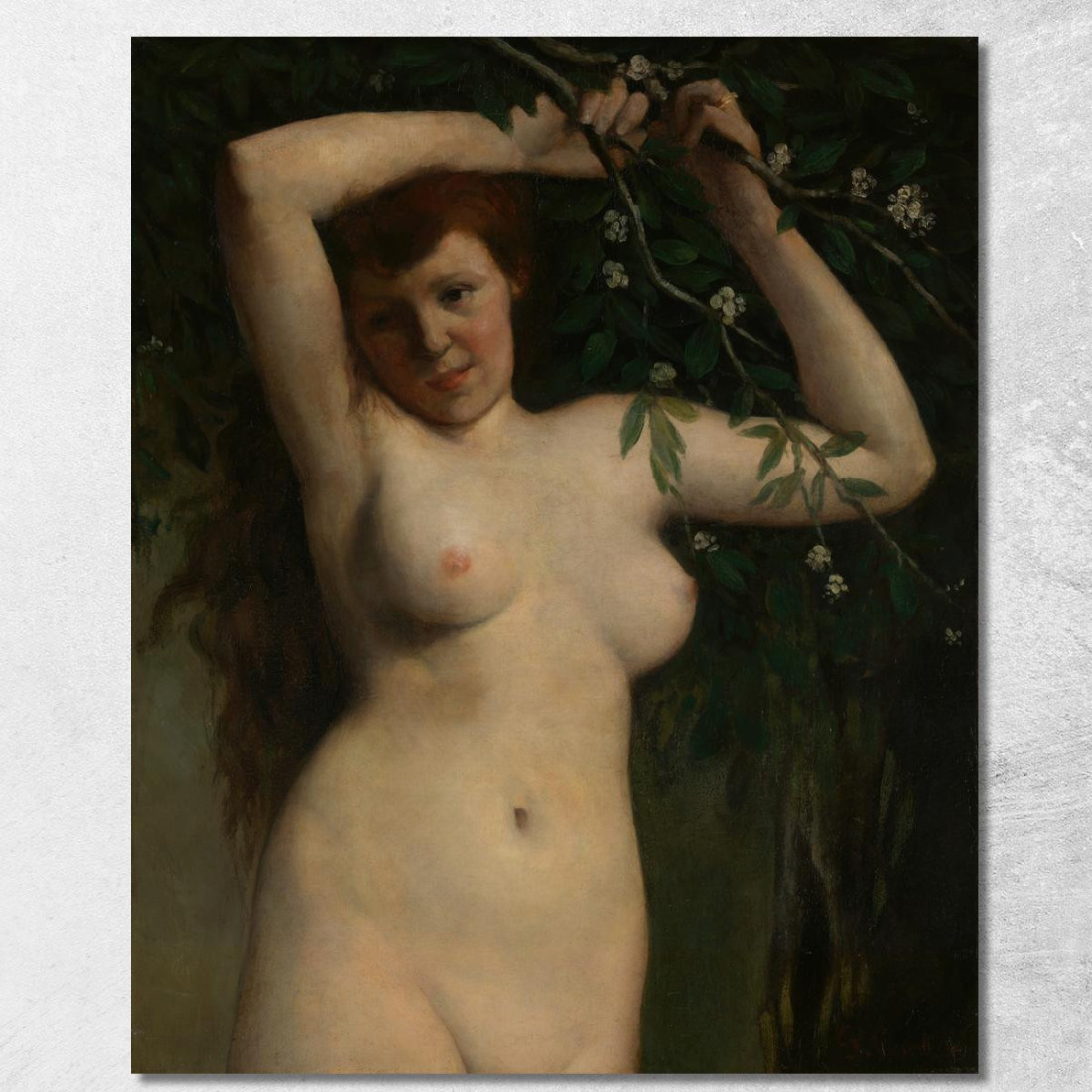 Nudo Con Ramo Fiorito Gustave Courbet cg122 quadro stampato su tela