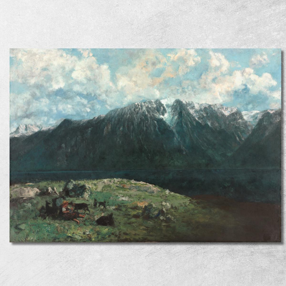 Vista Panoramica Sulle Alpi Les Dents Du Midi Gustave Courbet cg123 quadro stampato su tela