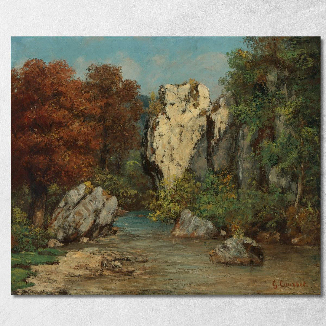 Paesaggio Con Ruscello E Roccia Gustave Courbet cg125 quadro stampato su tela