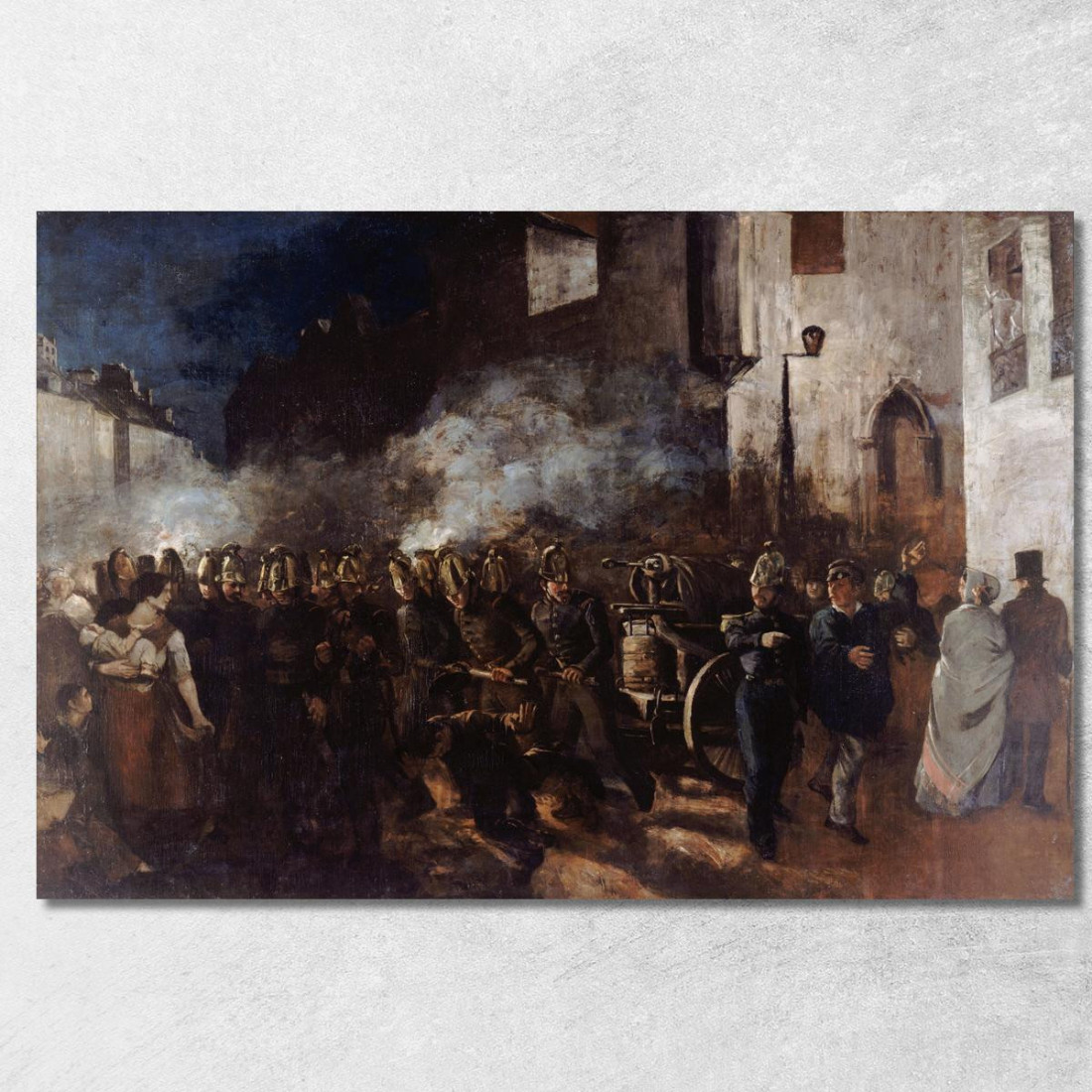 Vigili Del Fuoco Che Corrono Verso Un Incendio Gustave Courbet cg129 quadro stampato su tela