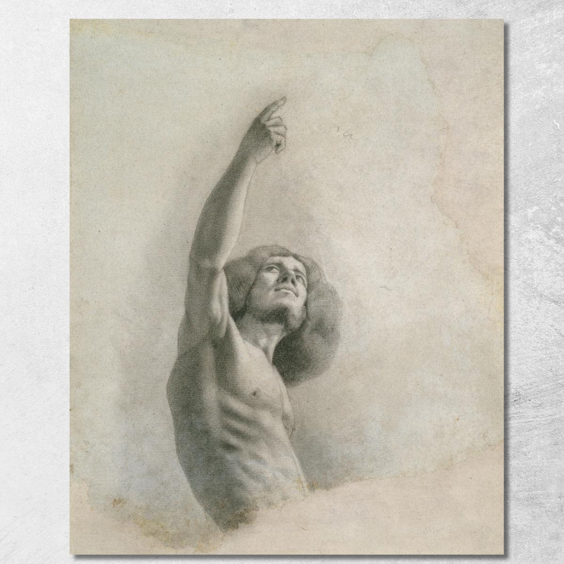 Autoritratto Con Braccio Alzato Gustave Courbet cg152 quadro stampato su tela