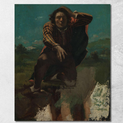 Auto Ritratto Gustave Courbet cg153 quadro stampato su tela