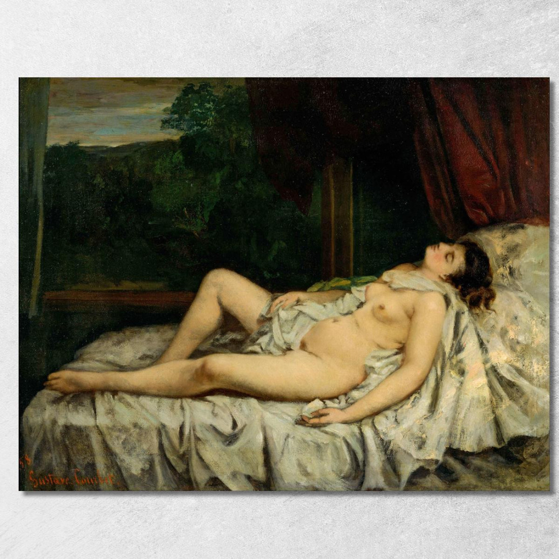 Nudo Addormentato Gustave Courbet cg154 quadro stampato su tela