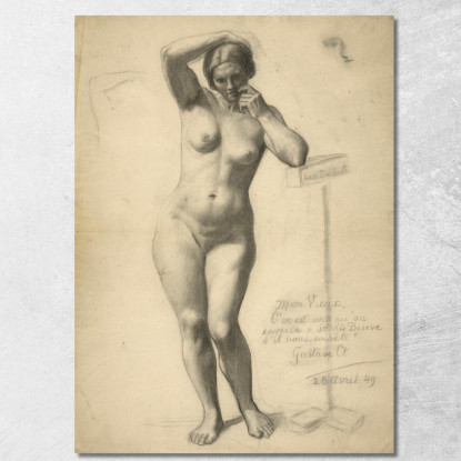Nudo Femminile In Piedi Gustave Courbet cg157 quadro stampato su tela