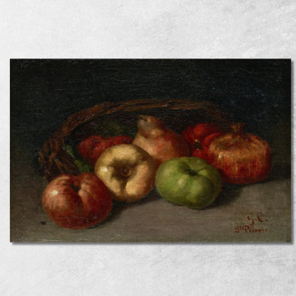 Natura Morta Con Mele Pere E Melograni Gustave Courbet cg158 quadro stampato su tela