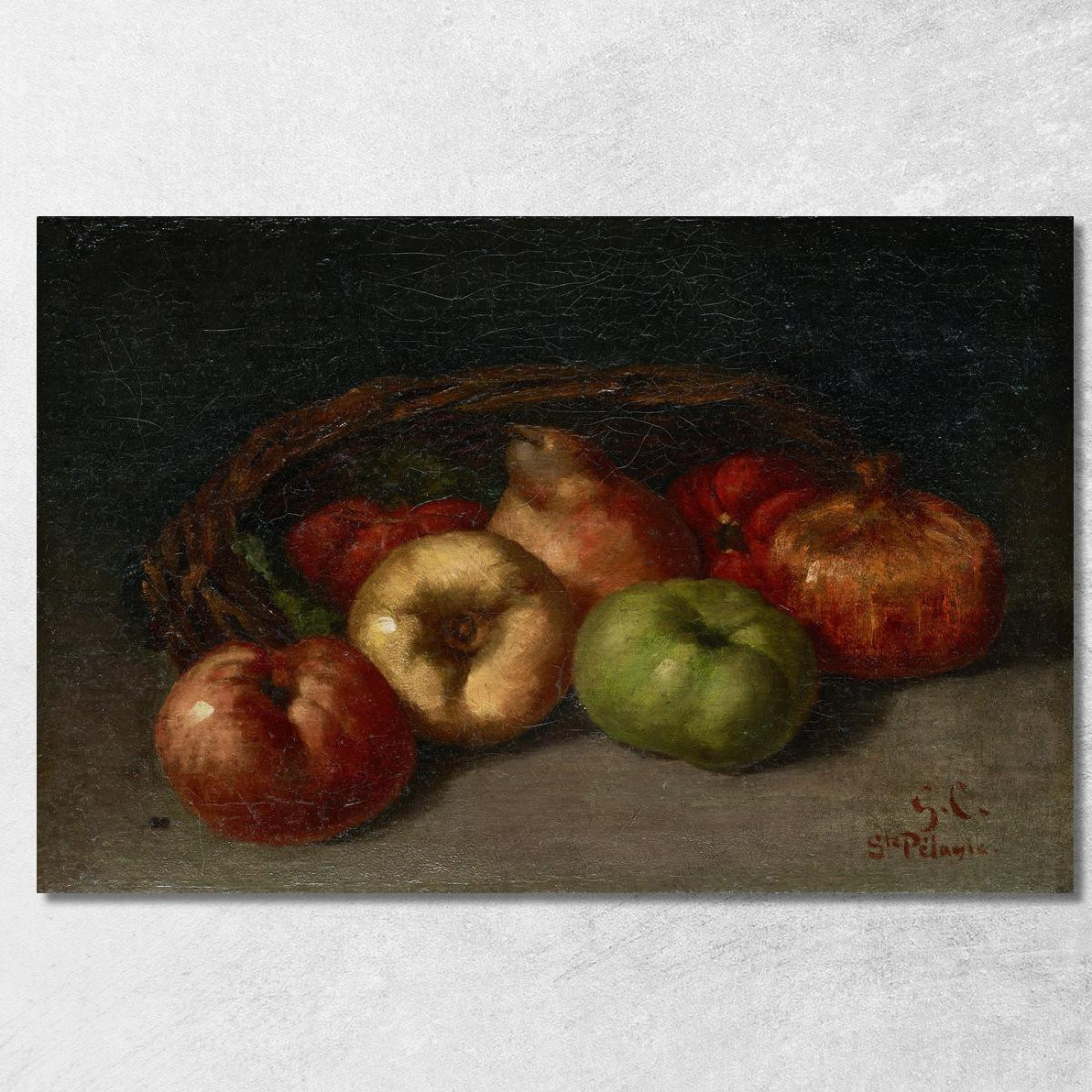 Natura Morta Con Mele Pere E Melograni Gustave Courbet cg158 quadro stampato su tela
