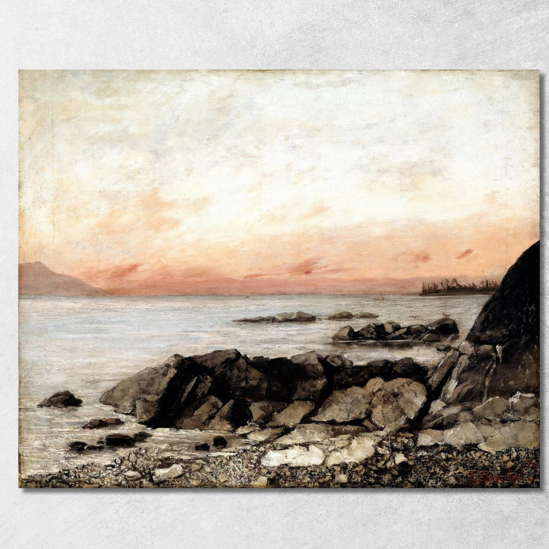 Tramonto Vevey Svizzera Gustave Courbet cg162 quadro stampato su tela