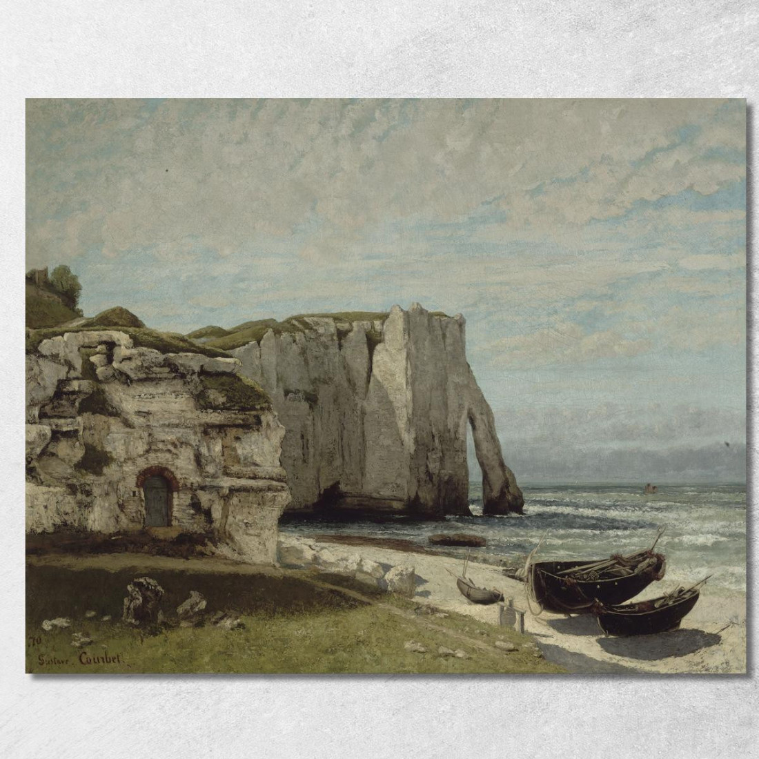 Le Scogliere Di Etretat Dopo La Tempesta Gustave Courbet cg168 quadro stampato su tela