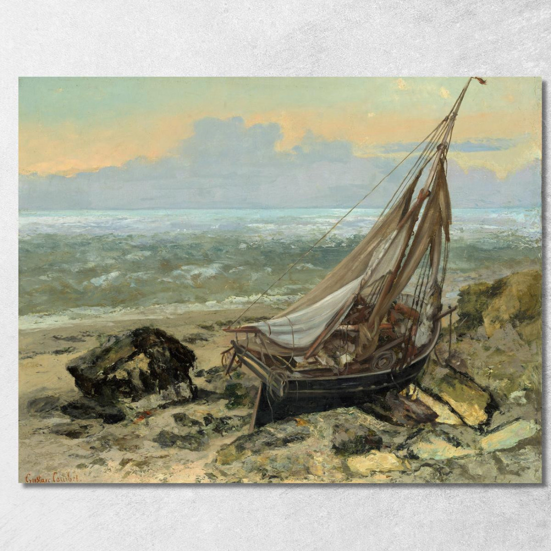 La Barca Da Pesca Gustave Courbet cg170 quadro stampato su tela