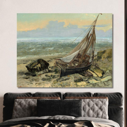 La Barca Da Pesca Gustave Courbet cg170 quadro stampato su tela